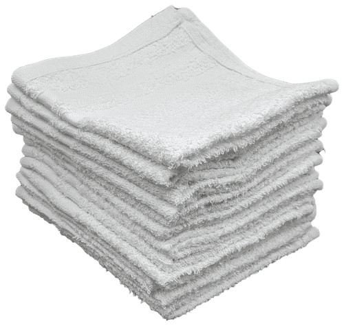 12x12 white ribbon washcloths - 12x12,